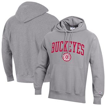 Men's Champion Heather Gray Ohio State Buckeyes Established Reverse Weave Hoodie