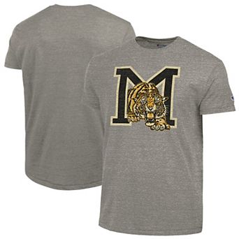 Men's Champion Charcoal Missouri Tigers Vintage Triumph Tri-Blend T-Shirt