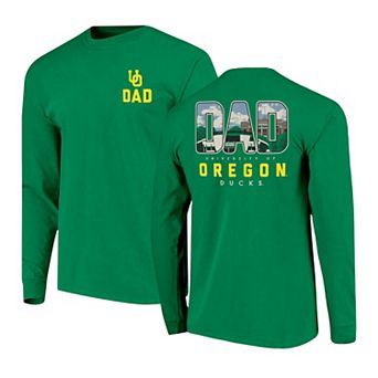 Men's Green Oregon Ducks Father's Day Campus Drawing Long Sleeve T-Shirt