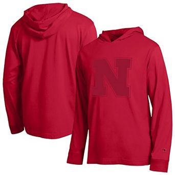 Men's Champion Scarlet Nebraska Huskers Tonal All-Star Long Sleeve Hooded T-Shirt