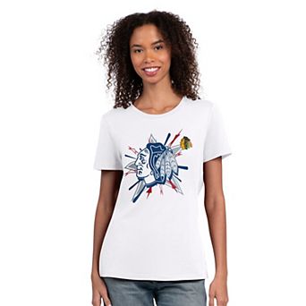 Women's Starter White Chicago Blackhawks Americana Fireworks T-Shirt