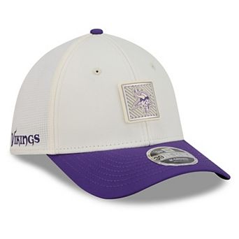 Men's New Era Cream/Purple Minnesota Vikings 2026 NFL Training Camp 39THIRTY Flex Hat