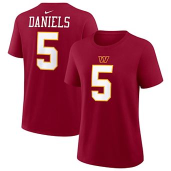 Women's Nike Jayden Daniels Burgundy Washington Commanders Name & Number T-Shirt