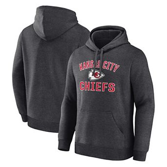Men's Logo Athletic Heather Charcoal Kansas City Chiefs Arch Victory Hoodie
