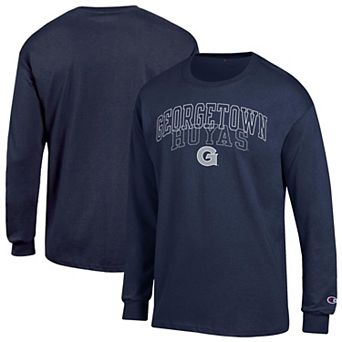 Men's Champion Navy Georgetown Hoyas Team Long-Sleeve T-Shirt