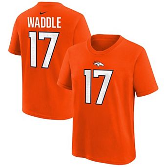 Youth Nike Jaylen Waddle Orange Denver Broncos Name & Number T-Shirt