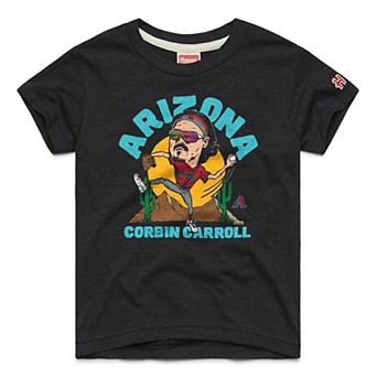 Youth Homage Corbin Carroll Charcoal Arizona Diamondbacks Caricature Tri-Blend T-Shirt