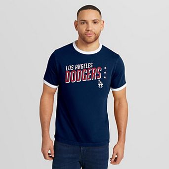 Men's Darius Rucker Collection by Fanatics Navy Los Angeles Dodgers Americana Washed Ringer T-Shirt