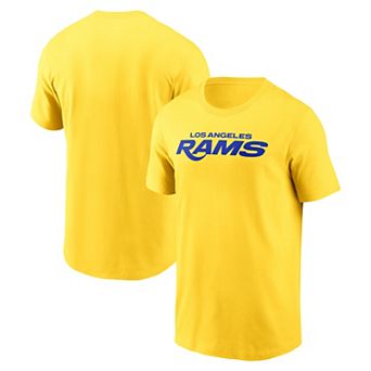 Men's Nike Gold Los Angeles Rams Primetime Wordmark Essential T-Shirt