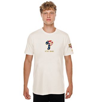 Men's New Era Cream Philadelphia Phillies 250th Fourth of July T-Shirt