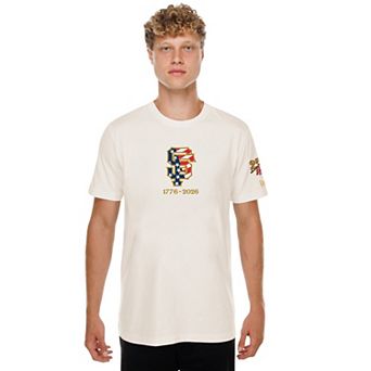 Men's New Era Cream San Francisco Giants 250th Fourth of July T-Shirt