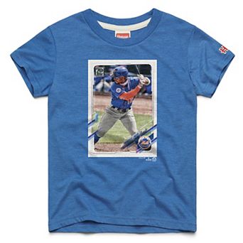 Youth Homage Francisco Lindor Royal New York Mets Topps Baseball Card Tri-Blend T-Shirt