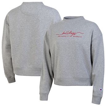 Women's Champion Gray Georgia Bulldogs Triumph Mock Neck Sweatshirt