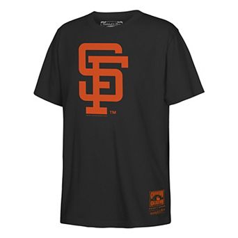 Youth Mitchell & Ness Black San Francisco Giants Retro Logo T-Shirt