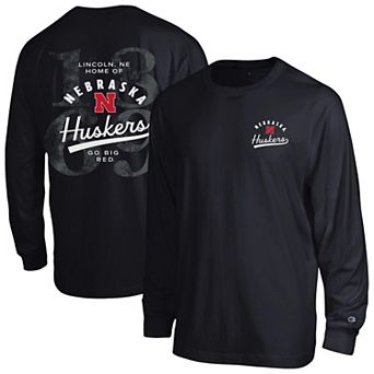 Men's Champion Black Nebraska Huskers Laminated All-Star Long Sleeve T-Shirt