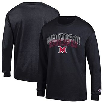 Men's Champion Black Miami University RedHawks Team Long-Sleeve T-Shirt