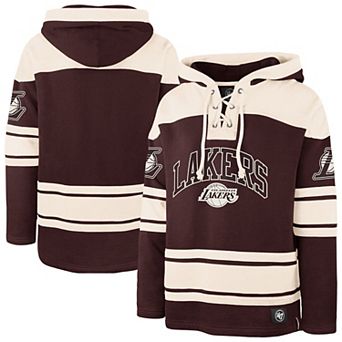 Men's '47 Maroon/Cream Los Angeles Lakers Dark Fire Superior Lacer Hoodie
