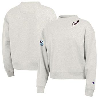 Women's Champion Oatmeal Colorado Avalanche Collar Script Triumph Fleece Tri-Blend Sweatshirt