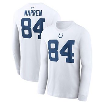 Men's Nike Tyler Warren White Indianapolis Colts Name & Number Long Sleeve T-Shirt