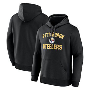 Men's Logo Athletic Black Pittsburgh Steelers Arch Victory Hoodie