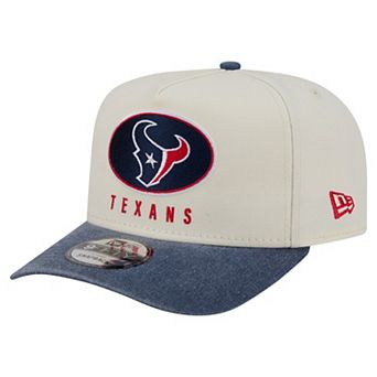 Men's New Era Cream/Navy Houston Texans Washed A-Frame 9FIFTY Snapback Hat