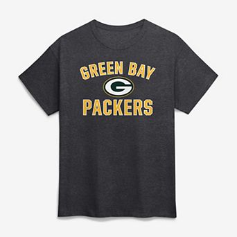 Men's Logo Athletic Charcoal Green Bay Packers Cotton Victory Arch T-Shirt