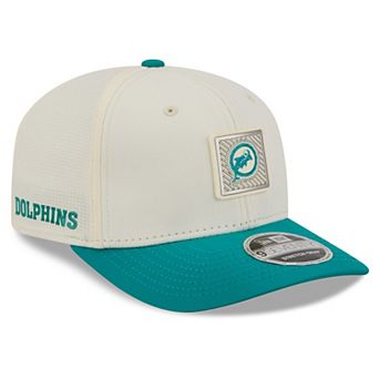 Men's New Era Cream/Aqua Miami Dolphins 2026 NFL Training Camp 9SEVENTY Adjustable Hat