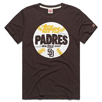 Men's Homage Brown San Diego Padres MLB x Topps Baseball The Real One Tri-Blend T-Shirt