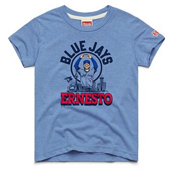 Youth Homage Ernie Clement Light Blue Toronto Blue Jays Player Graphic Tri-Blend T-Shirt