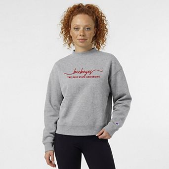 Women's Champion Gray Ohio State Buckeyes Triumph Mock Neck Sweatshirt