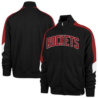 Men's '47 Black Houston Rockets Wordmark Shoot Out Full-Zip Track Jacket