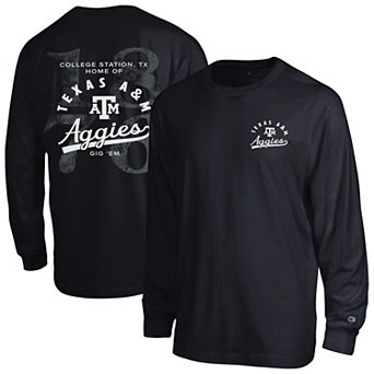 Men's Champion Black Texas A&M Aggies Laminated All-Star Long Sleeve T-Shirt