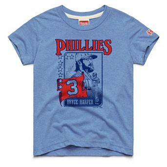 Youth Homage Bryce Harper Light Blue Philadelphia Phillies Player Graphic Tri-Blend T-Shirt