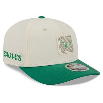 Men's New Era Cream/Kelly Green Philadelphia Eagles 2026 NFL Training Camp 9SEVENTY Adjustable Hat