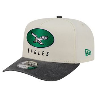 Men's New Era Cream/Black Philadelphia Eagles Washed A-Frame 9FIFTY Snapback Hat