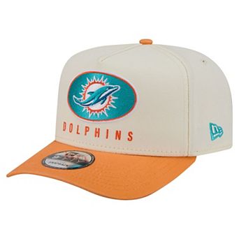 Men's New Era Cream/Orange Miami Dolphins Washed A-Frame 9FIFTY Snapback Hat