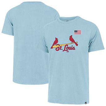 Men's '47 Light Blue St. Louis Cardinals Heritage U.S. Flag T-Shirt