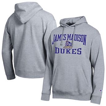 Men's Champion Heather Gray James Madison Dukes Team Hoodie