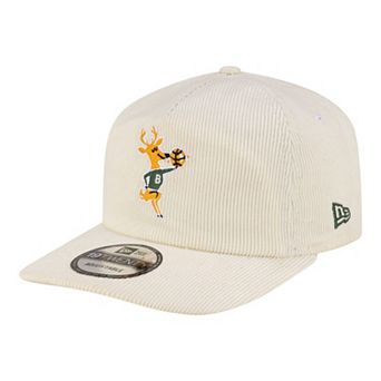Men's New Era White Milwaukee Bucks 19TWENTY 80s Chrome Corduroy Adjustable Hat