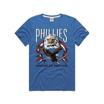 Men's Homage Royal Philadelphia Phillies America's Pastime Tri-Blend T-Shirt