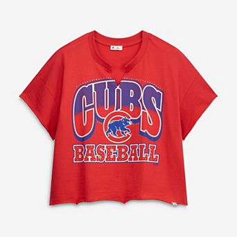 Women's '47 Red Chicago Cubs Plus Size Win Big Oversized Notch-Neck T-Shirt