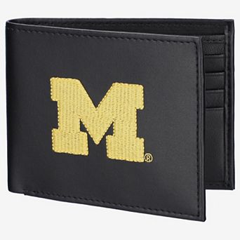 Michigan Wolverines Synthetic Leather Embroidered Bifold Wallet
