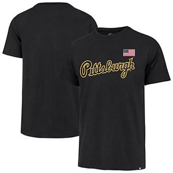 Men's '47 Black Pittsburgh Pirates Heritage U.S. Flag T-Shirt