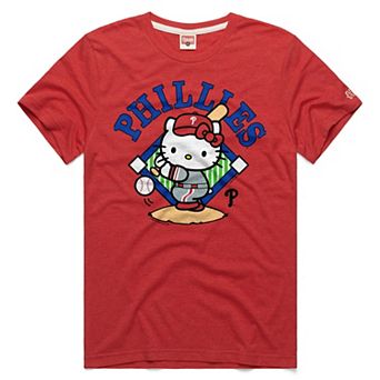 Unisex Homage Red Philadelphia Phillies Hello Kitty Tri-Blend T-Shirt