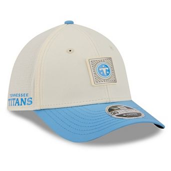 Men's New Era Cream/Light Blue Tennessee Titans 2026 NFL Training Camp 39THIRTY Flex Hat