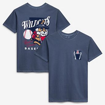 Men's Navy Arizona Wildcats Drawn Mascot Baseball T-Shirt