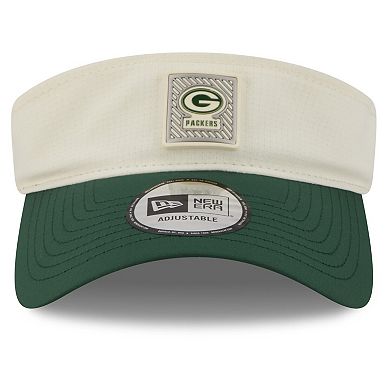 Men's New Era Cream/Green Green Bay Packers 2026 NFL Training Camp Adjustable Visor
