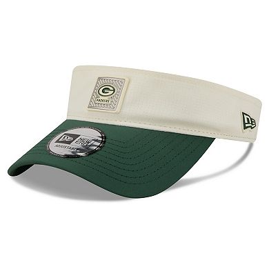 Men's New Era Cream/Green Green Bay Packers 2026 NFL Training Camp Adjustable Visor