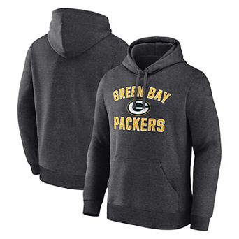 Men's Logo Athletic Heather Charcoal Green Bay Packers Arch Victory Hoodie