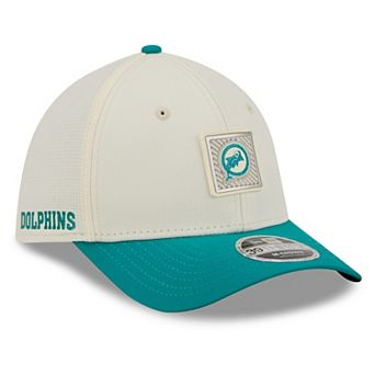 Men's New Era Cream/Aqua Miami Dolphins 2026 NFL Training Camp 39THIRTY Flex Hat